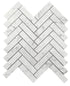 Carrara Italian Herringbone Mosaic Backsplash and Wall Tile 1x4"