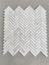 Carrara Italian Herringbone Mosaic Backsplash and Wall Tile 1x4"
