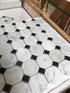 Carrara White Octagon Mosaic w/ Black Dots Polished