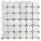 Carrara White Octagon Mosaic w/ Blue-Gray Dots Polished