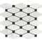 Carrara White Octave Pattern w/ Black (Long Octagon) Polished