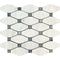 Carrara White Octave Pattern w/ Blue (Long Octagon) Polished