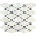 Carrara White Octave Pattern w/ Blue (Long Octagon) Polished