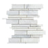 Carrara Italian Random Strip Mosaic Backsplash Wall Tile