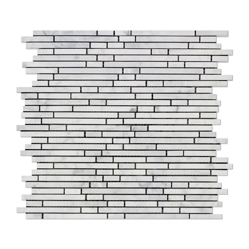 Carrara Italian Bamboo Sticks Mosaic Backsplash and Wall Tile