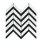 Carrara Italian Chevron w/Black Mosaic Backsplash and Wall Tile