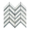 Carrara White Chevron - LARGE (Blue Strips) Mosaic Polished