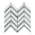 Carrara White Chevron - LARGE (Blue Strips) Mosaic Polished