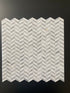 Carrara Mini Chevron w/ Blue - Grey Mosaic Tile