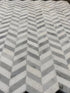 Carrara Mini Chevron w/ Blue - Grey Mosaic Tile