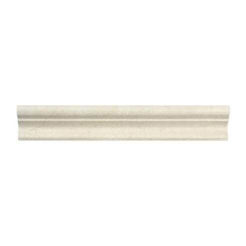 Crema Marfil Polished Crown Trim Tile 2x12"