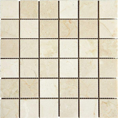 Crema Marble Square Mosaic Tile 2x2"