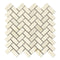 Crema Marfil Polished Herringbone Mosaic Tile 1x2"