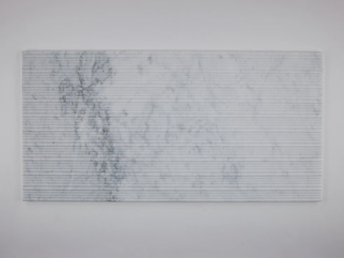 Carrara Italian White Marble Bamboo Textured Wall Tile 12" x 24" - Honed