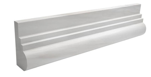 Bianco Dolomite Polished Single Chair Rail Trim Tile 2"x12"