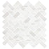Bianco Dolomite Polished Herringbone Mosaic Tile 1"x2"