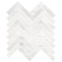 Bianco Dolomite Polished Herringbone Mosaic Tile 1"x4"
