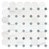 Bianco Dolomite Polished Octagon w/ Blue - Gray Dots Mosaic Tile