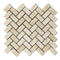 Durango Cream Tumbled Herringbone Mosaic Tile 1x2"