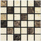 Emperador Dark Polished Mixed Square Mosaic Tile 2x2"