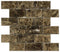 Emperador Dark Deep Beveled Brick Mosaic Wall and Floor Tile 2x4"