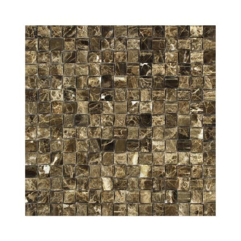 Emperador Dark Polished 3D Small Bread Mosaic Tile