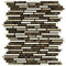 Emperador Dark Polished Bamboo Sticks Mixed Mosaic Tile