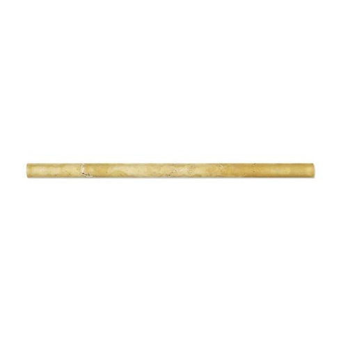 Gold Travertine Honed Pencil Liner Trim Tile 1/2 x12"