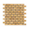 Gold Travertine Tumbled Brick Mosaic Wall and Floor Tile 1x2"