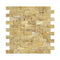 Gold Travertine Split Faced Brick Mosaic Wall Tile 1x2"