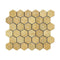 Gold Travertine Tumbled Hexagon Mosaic Tile 2x2"
