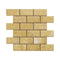 Gold Travertine Honed Deep Beveled Brick Mosaic Wall Tile 2x4"