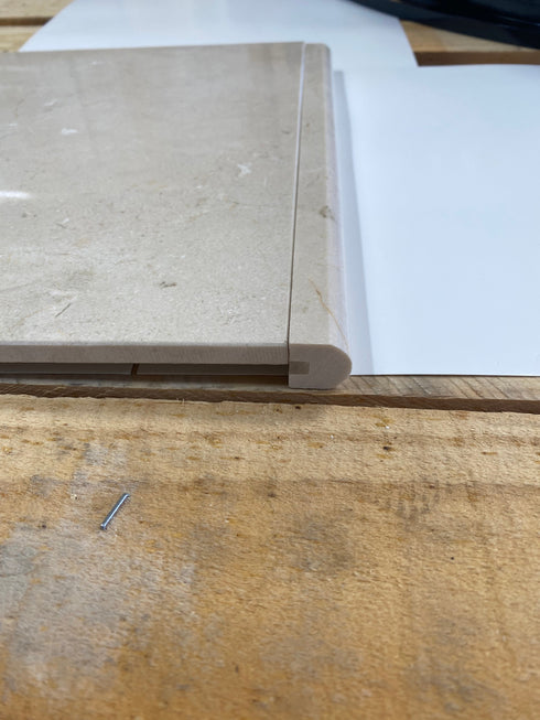 Crema Marfil Polished Bullnose Liner Trim Tile 3/4x12"