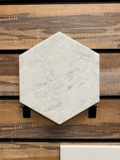 Carrara White Marble 10 Inch Hexagon Mosaic -Floor Tile Shop