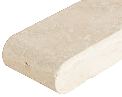 Ivory Travertine Tumbled Coping Tiles for Exterior Pools - 12x24 Inches, 2-Inch Thickness