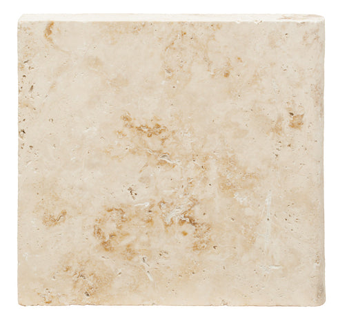 Ivory Travertine Tumbled Coping Exterior Pool Tile 12X12" 2"
