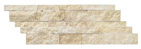 Ivory Travertine Split Faced Ledger Wall Tile 7x20"