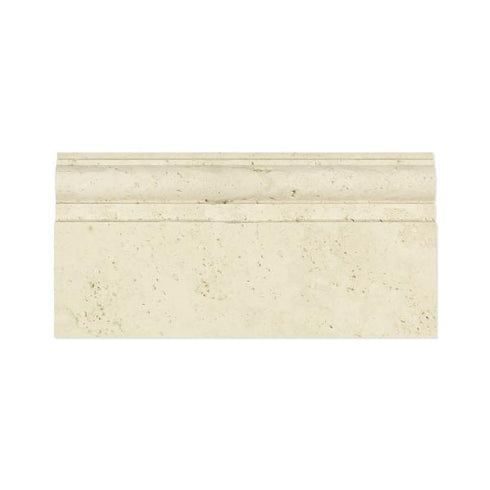 Ivory Travertine Honed Baseboard Trim Tile 5x12"