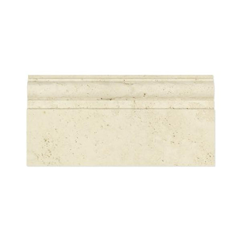 Ivory Travertine Honed Baseboard Trim Tile 6x12"