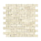 Ivory Travertine Split Faced Brick Mosaic Tile 1x2"