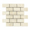 Ivory Travertine Tumbled Brick Mosaic Tile 2x4"