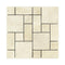 Ivory Travertine Tumbled Mini Versailles 3 pcs Mosaic Tile