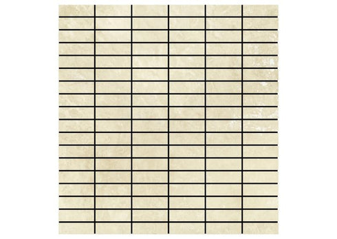 Ivory Travertine Tumbled Single Strip Mosaic Tile 5/8x2"