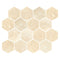 Ivory Travertine Filled & Honed Hexagon Mosaic Tile 2x2"