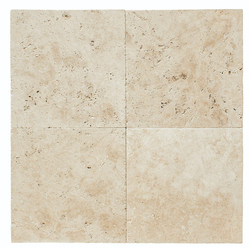 Ivory Travertine Tumbled Exterior Pool Paver 24X24" 1 1/4"
