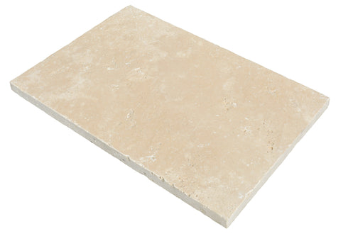 Ivory Travertine Tumbled Exterior Pool Paver 16X24" 1 1/4"