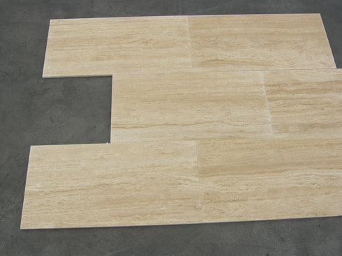 Ivory / Light 18" X 18" Tile - (Vein-cut) Filled & Honed