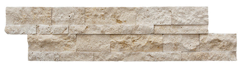 Ivory Travertine Split Face Ledger Wall Tile 6x24"