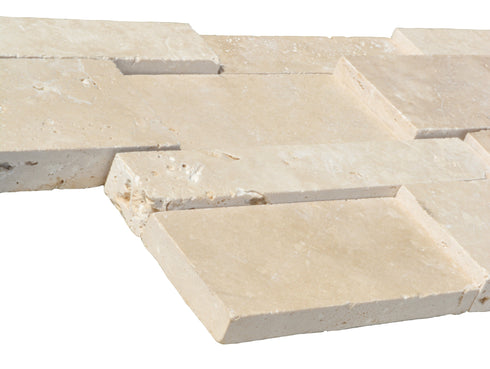 Ivory Travertine Honed Ledger Wall Tile 6x24"