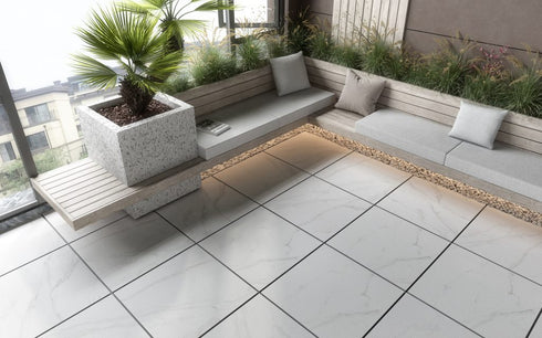 Italian Calacatta Gold Natural Finish Exterior Pool Paver 24" x 24"